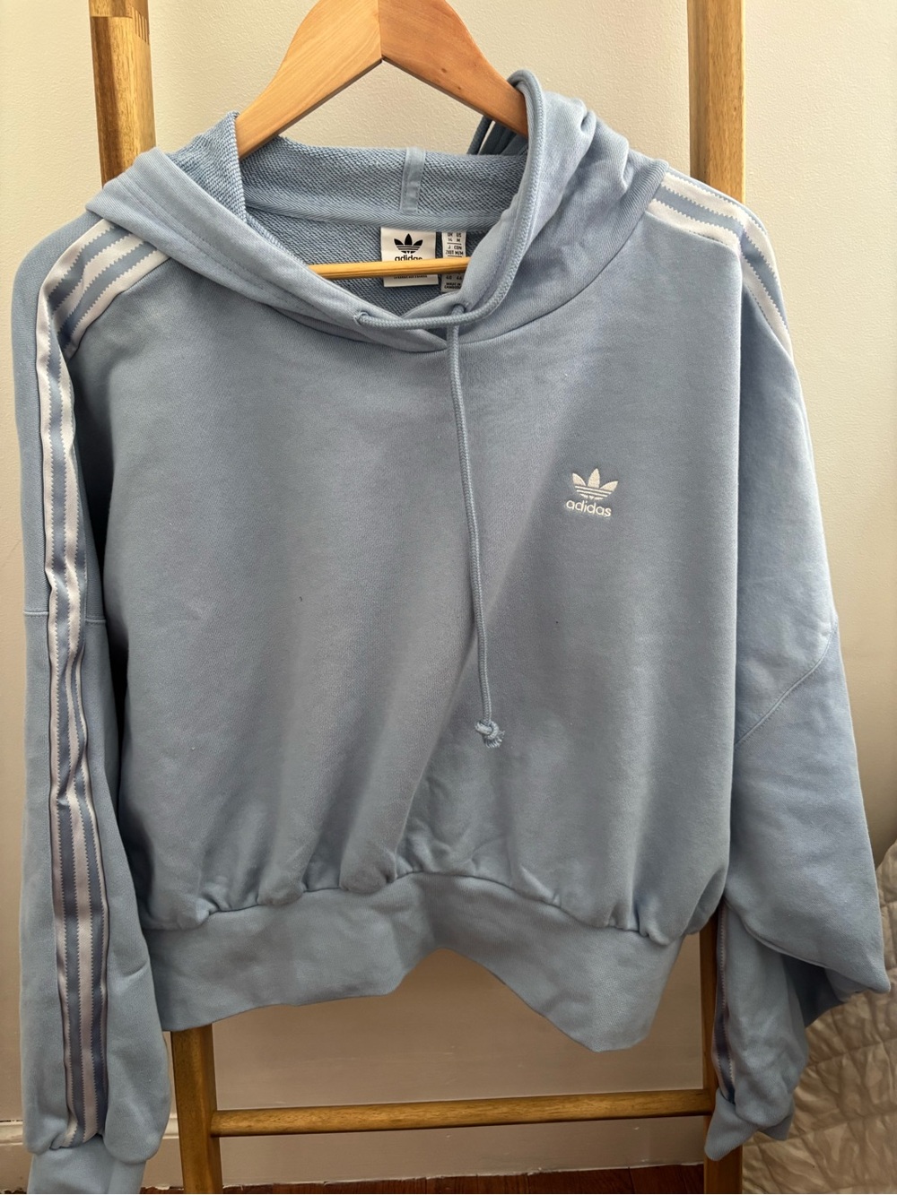 adidas Sky Blue Trefoil Pullover Hoodie